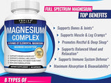 Complejo de Magnesio 1000mg, 8 Magnesio Elemental, Sin Gluten - Sin OGM