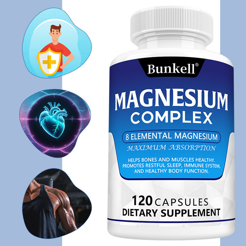 Complejo de Magnesio 1000mg, 8 Magnesio Elemental, Sin Gluten - Sin OGM